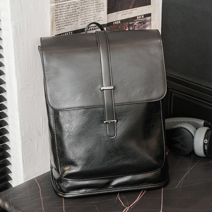 Backpack New Trendy Backpack Korean Style Trendy Fashionable Man Leather Casual Large Capacity Schoolbag Computer Backpack