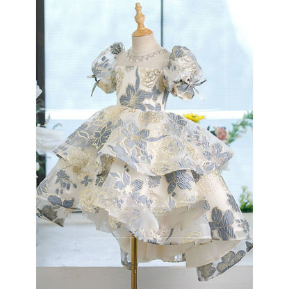 Children's Dress Girl Princess Dress Little Girl Birthday Banquet Flower Girl Catwalk Pettiskirt Host Costume for Piano Performance