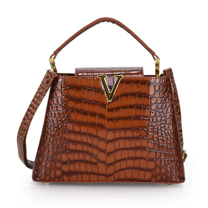 bag popular new crocodile pattern handbag high-end sense large-capacity women's bag fashion commuter messenger bag women