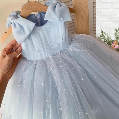 Girls' One Year Old Celebration Dress Violin Piano Host Performance Costume Children's Birthday Banquet Wedding Dress Princess Dress