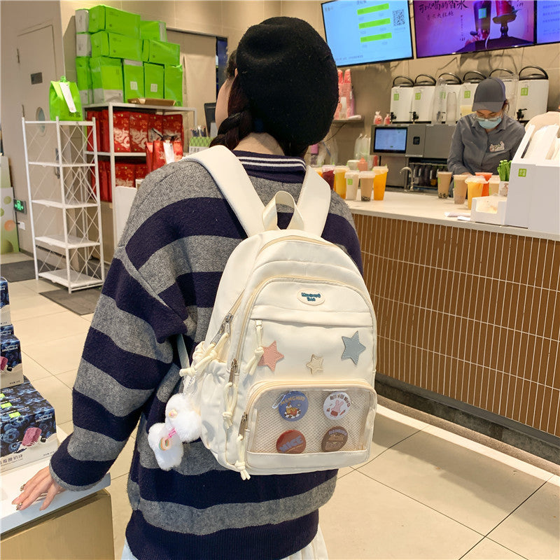 Backpack Student Backpack XINGX Japanese Transparent Schoolbag Small Fresh Large Capacity Junior and Middle School Students All-Matching Casual Backpack