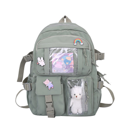 Backpack Canvas Casual Backpack for Girls Ins Style College Students Bag Backpack Good-looking Backpack Lightweight for Girls