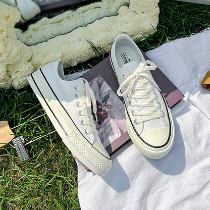 storexq 1970S Low-Top Canvas Shoes Female  Spring Student Korean Style Skate Shoes Retro Ins Versatile Classic Casual Pumps