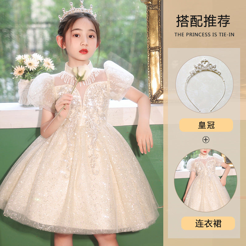 Children's Dress Princess Dress  Summer New Children's Clothing Girls' High-End Dress Little Girl Costume for Piano Performance