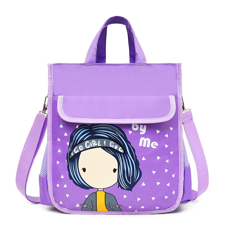 Three-Layer Handbag Primary and Secondary School Students Tuition Bag Boys and Girls Canvas Backpack Homework Art Bag Children Tutorial Schoolbag