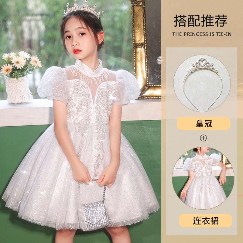 Children's Dress Princess Dress  Summer New Children's Clothing Girls' High-End Dress Little Girl Costume for Piano Performance