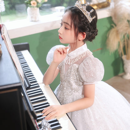 Children's Dress Princess Dress  Summer New Children's Clothing Girls' High-End Dress Little Girl Costume for Piano Performance