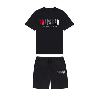 Summer New Fashion Brand Short Sleeve Shorts Suit Casual Garden Collar Thin Shorts for Men Two-Piece Set