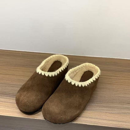 2025 Inner height increase Small man fleece Birkenstocks Autumn and winter fluffy snow cotton slippers Women's shoes popular Birkenstocks single shoes