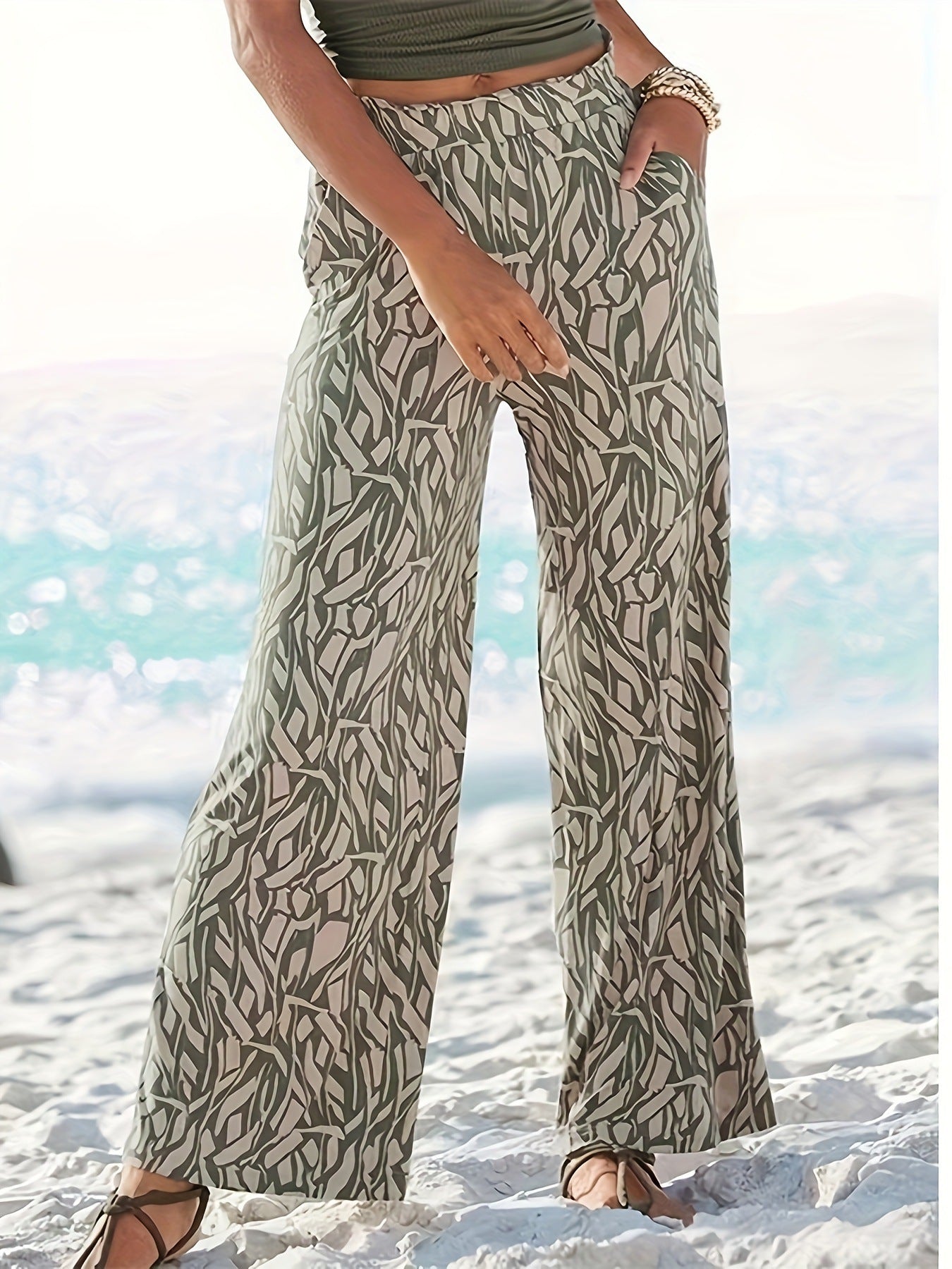 storexq Wish Independent Station Cross-Border Foreign Trade Summer New Loose Floral Women's Casual Pants Wide Leg Pants