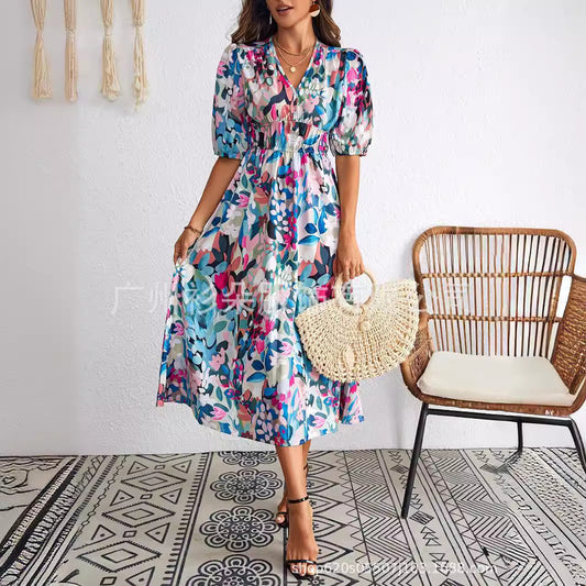 STOREXQ Cross-Border  Independent Station Fashion Printing Women's Dress