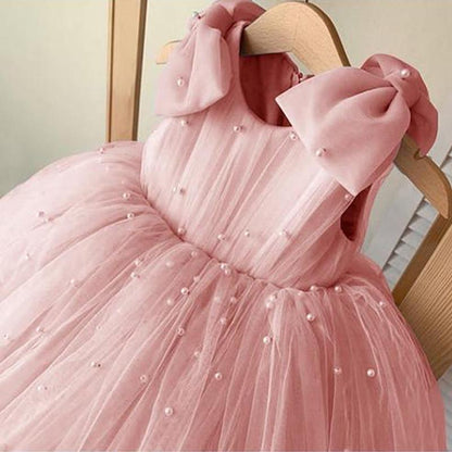 Girls' One Year Old Celebration Dress Violin Piano Host Performance Costume Children's Birthday Banquet Wedding Dress Princess Dress