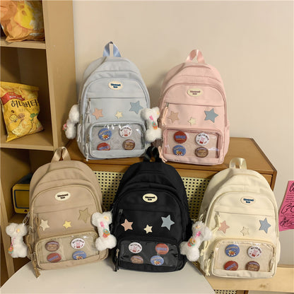 Backpack Student Backpack XINGX Japanese Transparent Schoolbag Small Fresh Large Capacity Junior and Middle School Students All-Matching Casual Backpack