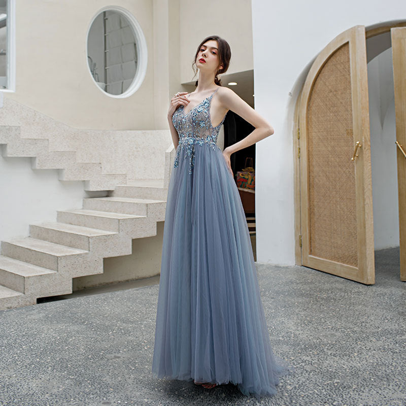 2024 New Evening Dress Mori Style Fresh Dreamy Temperament Dress Socialite Birthday Banquet Host Dress