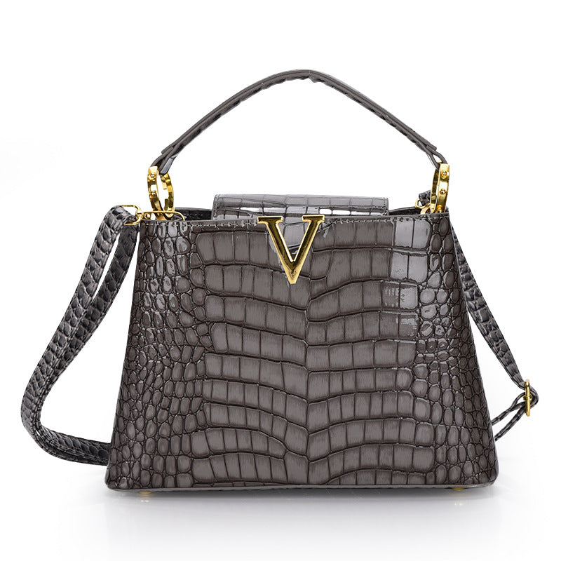 bag popular new crocodile pattern handbag high-end sense large-capacity women's bag fashion commuter messenger bag women