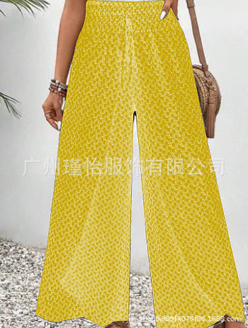 storexq Summer   HOT and NEW Cross Border Ethnic Retro Urban Casual Loose Split Wide Leg Women's Trousers