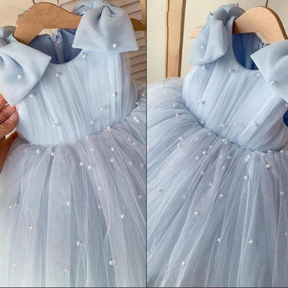 Girls' One Year Old Celebration Dress Violin Piano Host Performance Costume Children's Birthday Banquet Wedding Dress Princess Dress