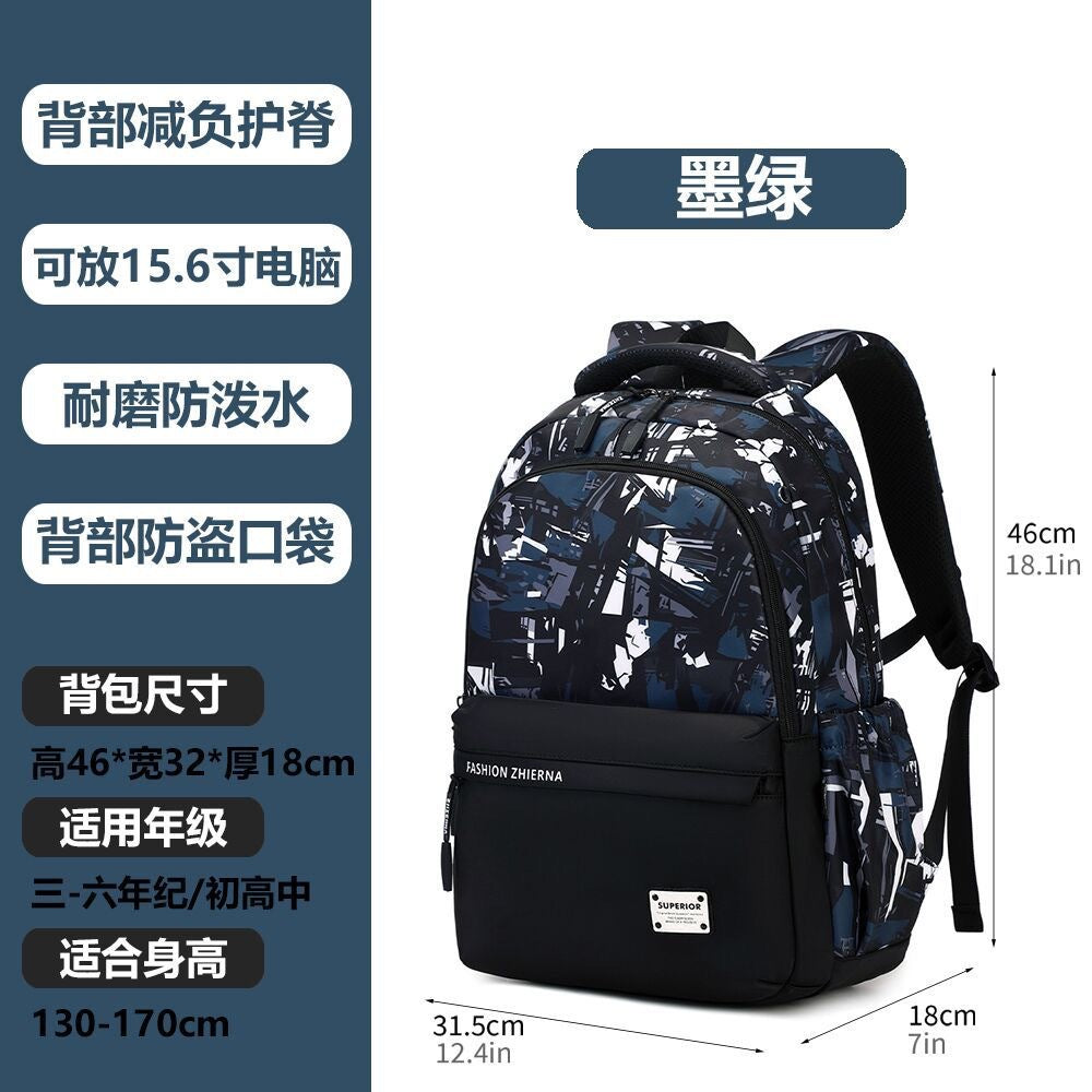 Backpack New Fashion Large Capacity Elementary and Middle School Student Schoolbags Waterproof Leisure Backpack Lightweight Fashion Backpack Delivery