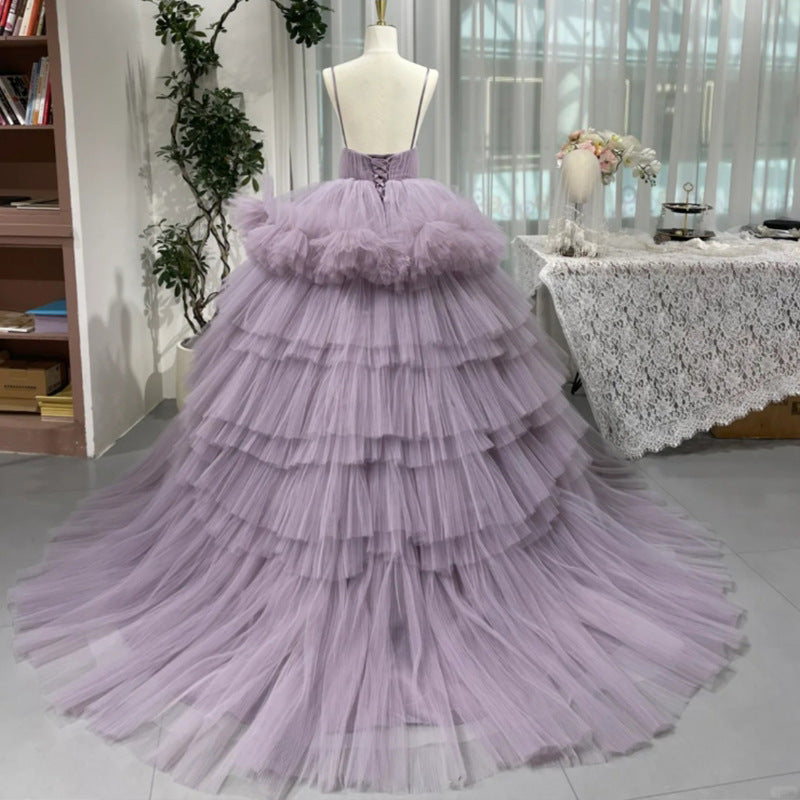 2025 2025 exhibition new studio theme clothing color photography couple photo purple tube top fluffy wedding dress