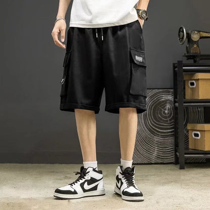 Cargo Shorts Men's Japanese Trendy Summer Pirate Shorts Loose Casual Pants Men's Oversized Pirate Shorts Large Pocket Function Pants