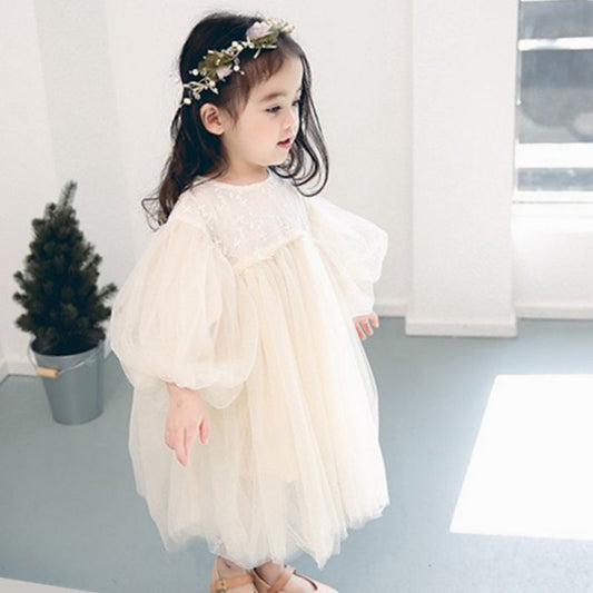 Girls Dress Spring and Autumn Little Girl Fashionable Stylish Umbrella Princess Dress Baby Birthday Fairy Temperamental Gauze Skirt