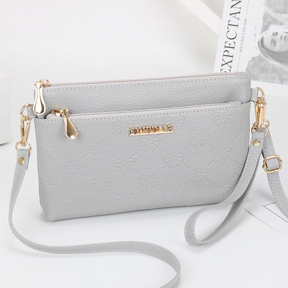 STOREXQ Women's Bag New Shoulder Bag Soft Leather Mobile Phone Bag Fashion Messenger Bag Women's Simple Clutch Korean Style Women's Small Square Bag