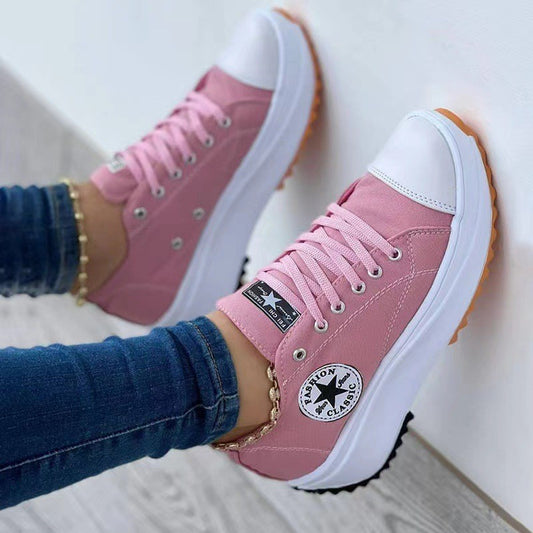 storexq Daifa Spring New Low-Top Shoes Women's Platform Canvas Shoes Women's Canvas in Stock Platform plus Size Women's Shoes