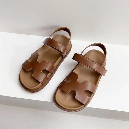 STOREXQ Summer New Children's Sandals Korean Style Girls' Fashion Open Toe Beach Shoes Boys' Flat Sandals Middle and Big Children