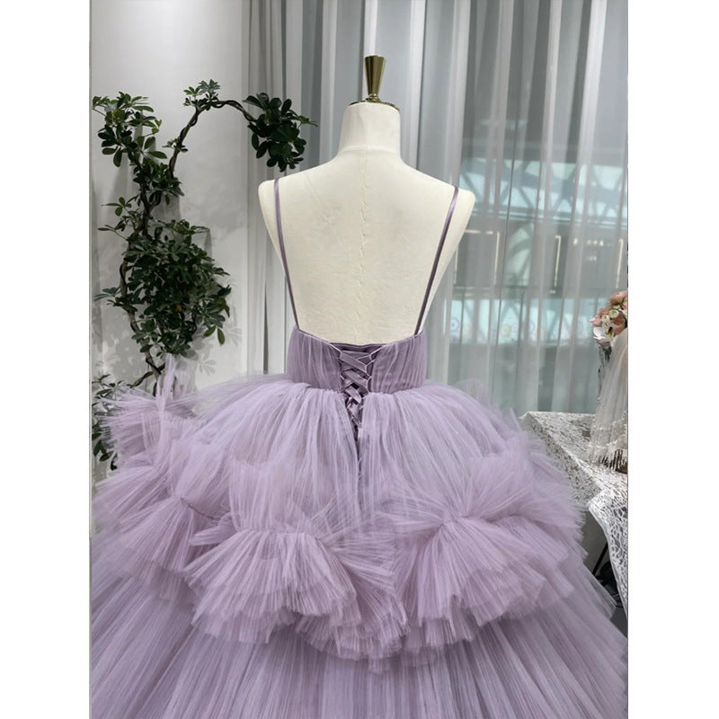 2025 2025 exhibition new studio theme clothing color photography couple photo purple tube top fluffy wedding dress