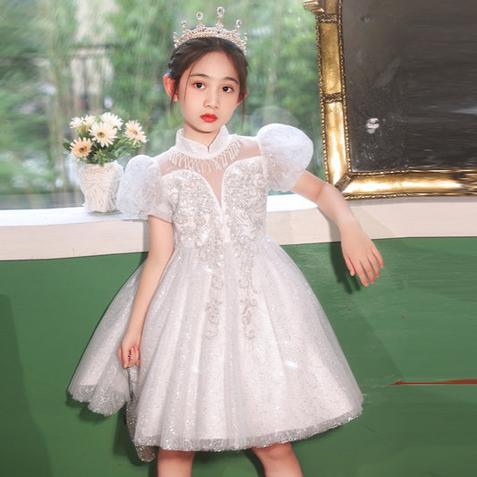 Children's Dress Princess Dress  Summer New Children's Clothing Girls' High-End Dress Little Girl Costume for Piano Performance