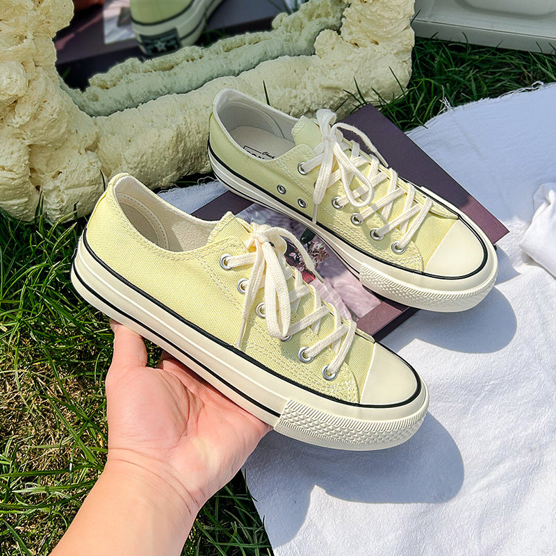 storexq 1970S Low-Top Canvas Shoes Female  Spring Student Korean Style Skate Shoes Retro Ins Versatile Classic Casual Pumps