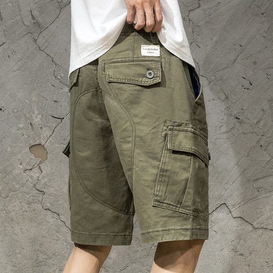 Foreign Trade Tooling Shorts Men's Fashion Brand Ins Versatile Japanese Trendy Casual Loose Shorts Summer Thin 5 Points