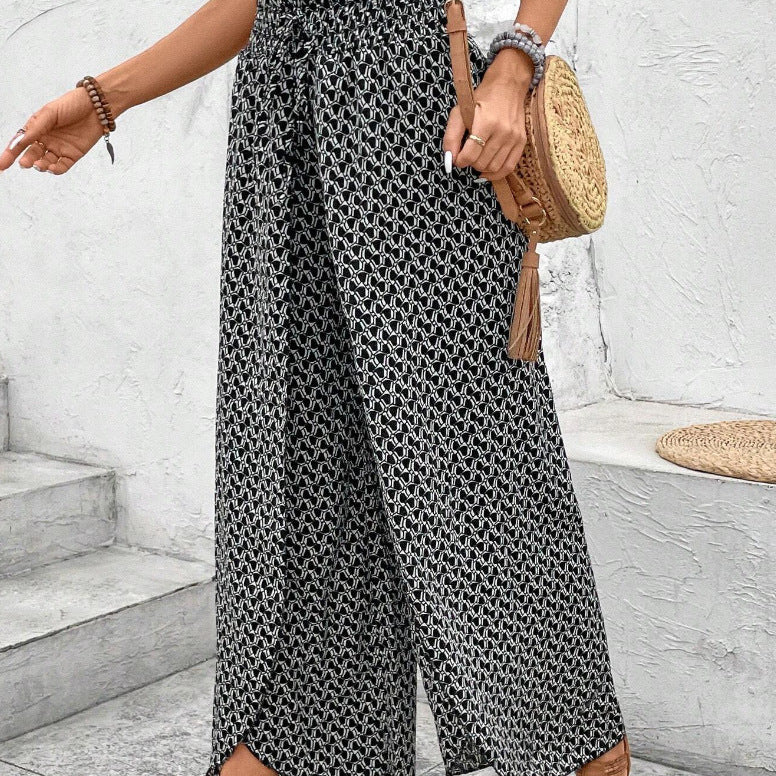 storexq Summer   HOT and NEW Cross Border Ethnic Retro Urban Casual Loose Split Wide Leg Women's Trousers