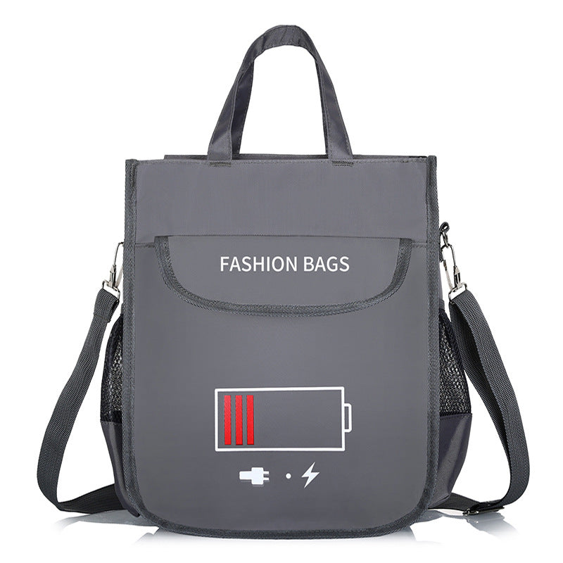 Three-Layer Handbag Primary and Secondary School Students Tuition Bag Boys and Girls Canvas Backpack Homework Art Bag Children Tutorial Schoolbag