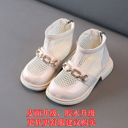 STOREXQ Girls' Shoes  New Summer Breathable Soft Bottom Korean Style Mesh Boots Baby Girl Princess Sandals Martin Boots for Boys