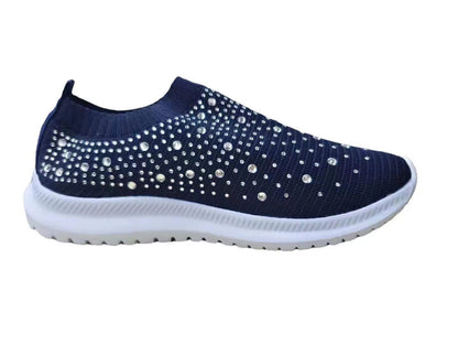 storexq Cross-Border Foreign Trade plus Size Spring and Autumn New Fashion Leisure Rhinestone Flying Woven Women's Sports Style Casual Women's Shoes in Stock