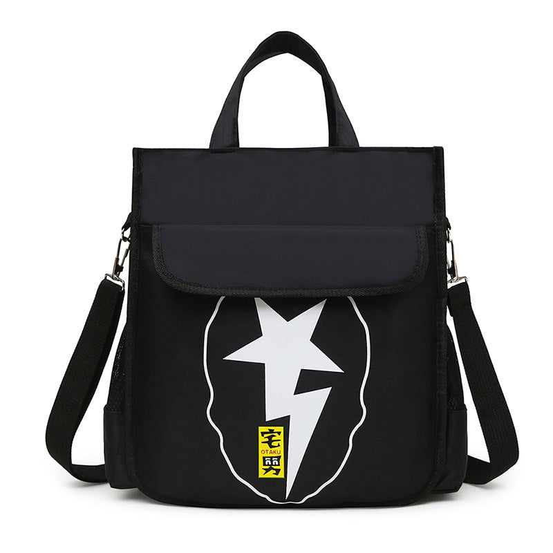 Three-Layer Handbag Primary and Secondary School Students Tuition Bag Boys and Girls Canvas Backpack Homework Art Bag Children Tutorial Schoolbag