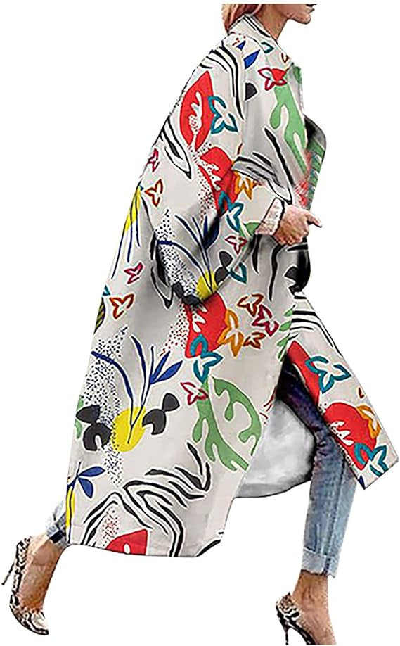 STOREXQ 2025 popular  medium and long printed top long sleeve dragon and phoenix woolen coat autumn and winter new  Popular trade women's clothing