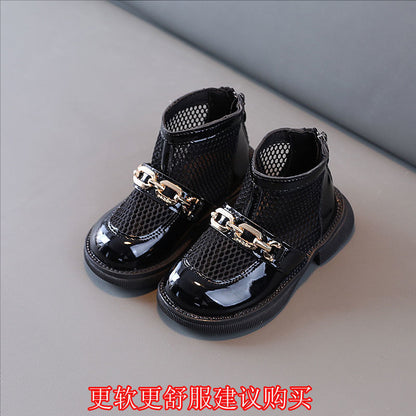 STOREXQ Girls' Shoes  New Summer Breathable Soft Bottom Korean Style Mesh Boots Baby Girl Princess Sandals Martin Boots for Boys