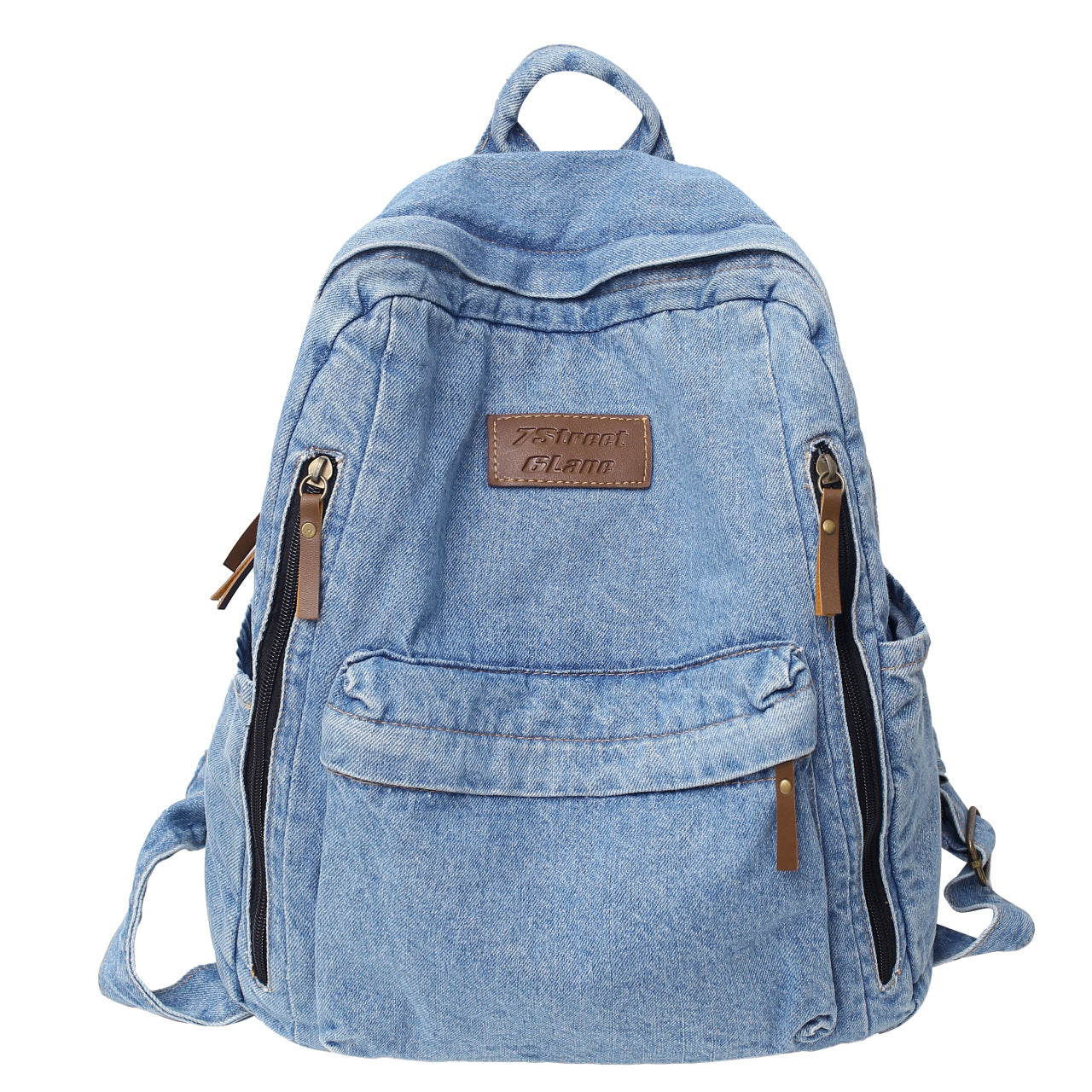 Backpack New Fashion Simple Trendy Backpack Large Capacity Durable Jean Bag University High School Junior High School School Bag