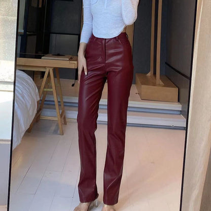 storexq Wish Leather Pants HOTan and NEWn Foreign Trade Fashion New Women's High Elastic PU Leather Pants Leggings Women's Pants