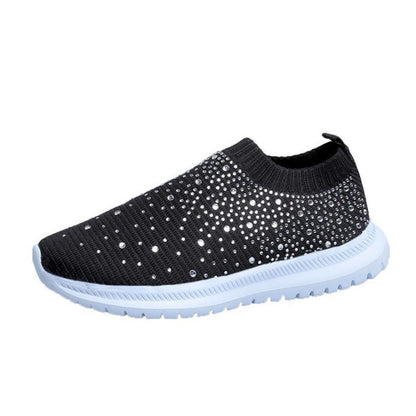 storexq Cross-Border Foreign Trade plus Size Spring and Autumn New Fashion Leisure Rhinestone Flying Woven Women's Sports Style Casual Women's Shoes in Stock