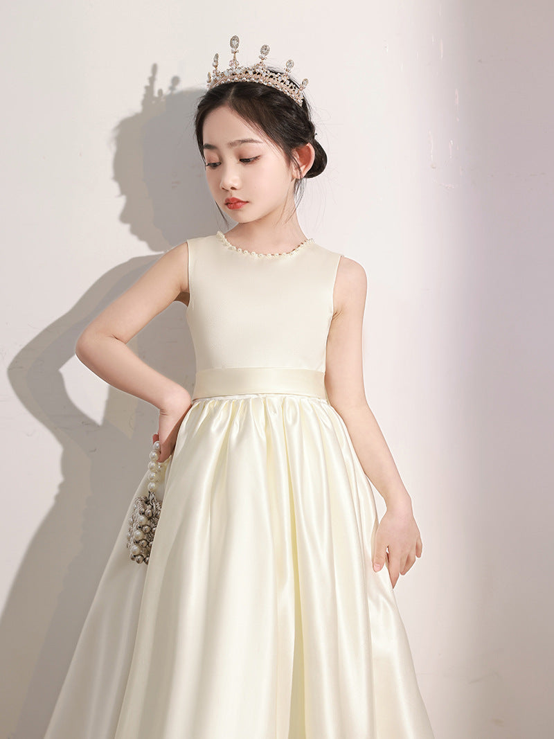 Princess Dress Girls' Cross-Border Dress Piano Playing Violin Show Performance Gown Children Host Catwalk Dress