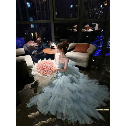 2025 Tube top dress women's adult dress high-end light luxury niche princess tutu skirt birthday party dress