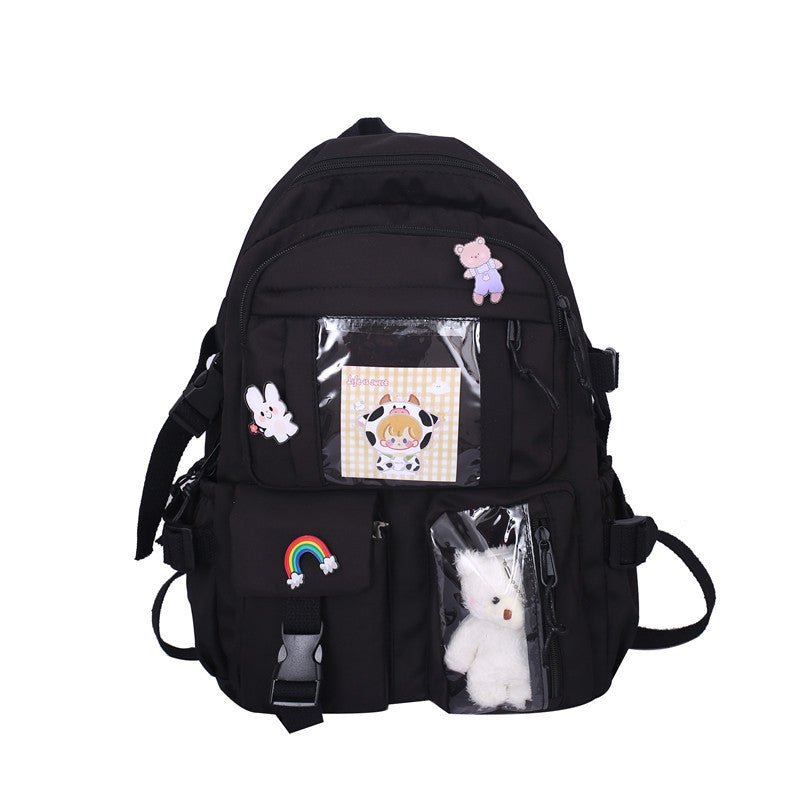 Backpack Canvas Casual Backpack for Girls Ins Style College Students Bag Backpack Good-looking Backpack Lightweight for Girls