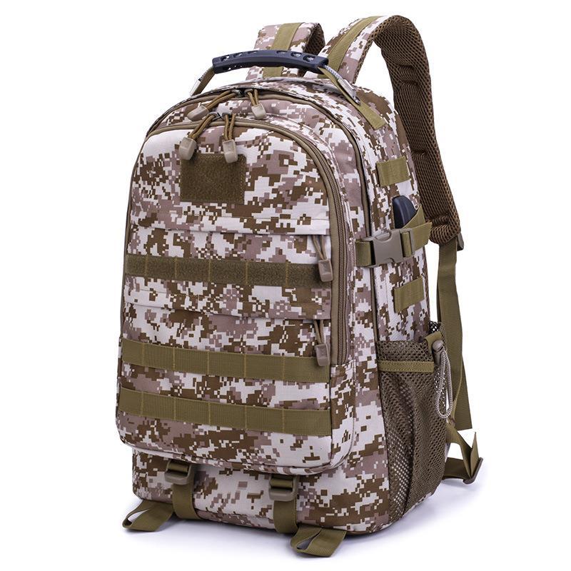 Backpack Men's Outdoor Tactics Backpack Hiking Backpack Large Capacity Exercise Camouflage Schoolbag Camping Luggage Bag Wholesale