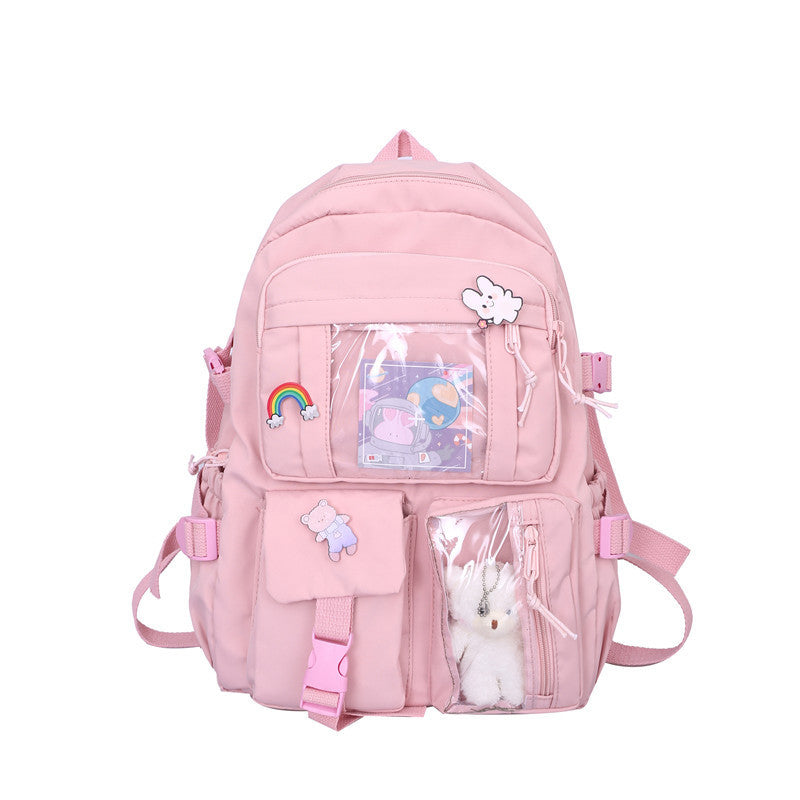 Backpack Canvas Casual Backpack for Girls Ins Style College Students Bag Backpack Good-looking Backpack Lightweight for Girls