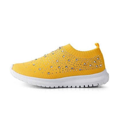 storexq Cross-Border Foreign Trade plus Size Spring and Autumn New Fashion Leisure Rhinestone Flying Woven Women's Sports Style Casual Women's Shoes in Stock