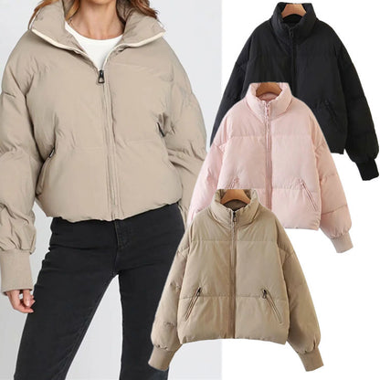 Cross-border popular cotton-padded clothes for women ins Europe, America, loose and thin warm bread clothes, short lazy down cotton clothes, winter