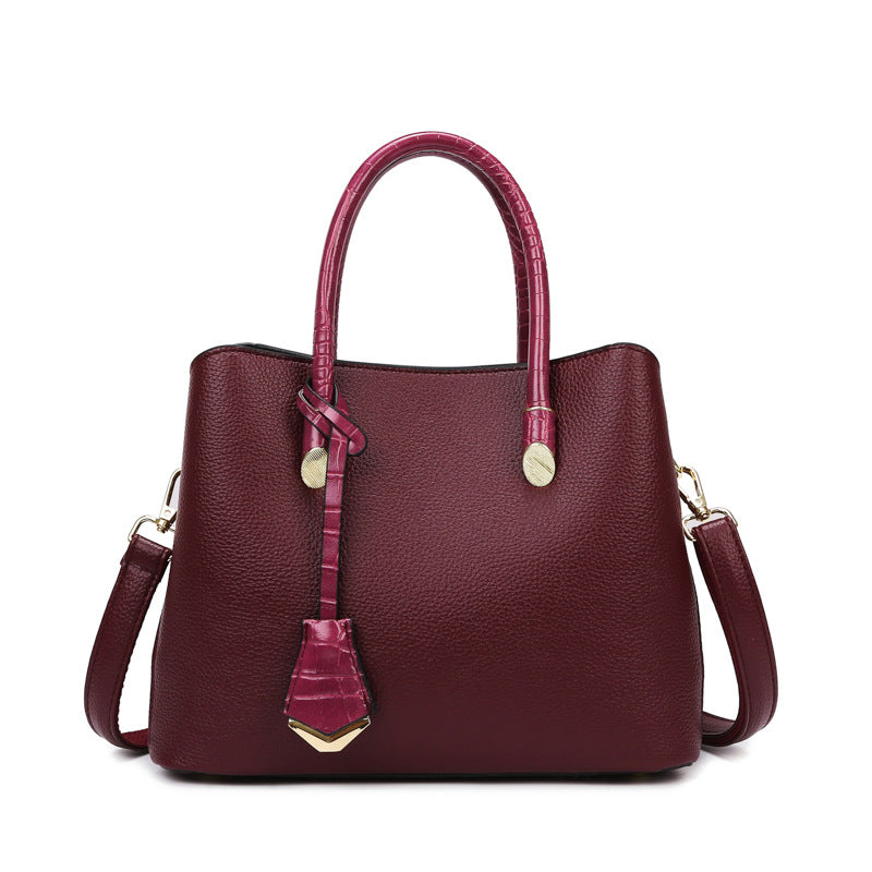 Bags Women's popular Autumn New Fashion Versatile Women's Handbags Contrast Colors Advanced Work Commuter Shoulder Bag